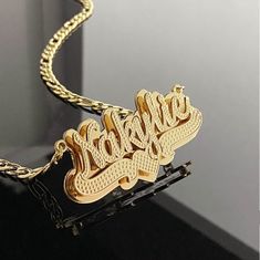 18K Gold Filled Nameplate Necklace, Custom Necklace, Double Plated Name Plate, Personalized Nameplate Necklace, Custom Jewelry Gift for Her . . . . . . . . . . . . . . . . . . . . . . . . . . . . . . . . .  * Product Description ♡ :  Introducing our exquisite 18K Gold Filled Nameplate Necklace, a stunning piece of custom jewelry that beautifully combines elegance with personalization. This Custom Necklace is the perfect gift for her, allowing you to create a meaningful and cherished accessory th Betty Boop Jewelry, Personalized Nameplate Necklace, Name Plate Necklace, Extra Long Necklace, Nameplate Necklace, Plate Necklace, Custom Necklace, Perfect Gift For Her, Silver Rose Gold