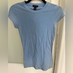 Never Worn Light Blue Tshirt. Perfect Condition And With Tags! Smoke Free And Pet Free Household. Light Blue Top Outfit Casual, 2000s Stuff, Light Blue Shirt, Light Blue Top, Slim Fit Crop Top, Cindy Kimberly, Light Blue Shirts, Blue Tshirt, Dream Clothes