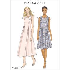 a women's dress and top sewing pattern