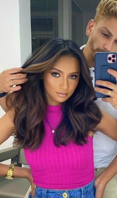 Hair Color For Warm Skin Tones, Wavy Bob Long, Hair Color For Dark Skin, Hair Projects, Short Ombre Hair, Honey Brown Hair, Bold Hair Color