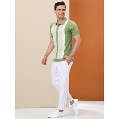 The color block design of the short sleeves t-shirts are unique and fashionable. You can match the color block polo shirts with trousers, pants and jeans for a daily youthful style. Suitable for college, hang out, work, date and everyday wear. Perfect gift for your loved one i.e. father, boyfriend, husband, son or colleague. Casual Polo Shirt With Contrast Color, Green Summer T-shirt With Contrast Color, Summer Short Sleeve Color Block Polo Shirt, Summer Color Block Short Sleeve Polo Shirt, Summer Cotton Color Block Polo Shirt, Summer Color Block Cotton Polo Shirt, Casual Color Block Short Sleeve Polo Shirt, Short Sleeve Cotton Polo Shirt With Color Block, Short Sleeve Color Block Cotton Polo Shirt