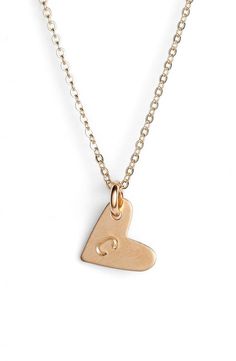 Nashelle 14k-Gold Fill Initial Mini Heart Pendant Necklace | Nordstrom Heart Charm Initial Necklace With Heart Pendant, Minimalist Heart Charm Jewelry For Anniversary, Simple Heart Charm Jewelry For Mother's Day, Minimalist Heart Charm Jewelry For Anniversary Gift, Heart Charm Initial Pendant Jewelry For Mom, Heart Shaped Initial Charm Necklace For Everyday, Everyday Heart Initial Pendant Necklace For Mother's Day, Heart-shaped Initials Charm Necklace For Everyday, Heart-shaped Everyday Jewelry With Initials