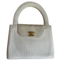 Chanel Woven Silk Raffia Vintage Top Handle Bag Made in Italy Handbag Design, Chanel Top, Vintage Chanel Bag, Chanel Boots, Dream Bags, Chanel Brand, Chanel Flap Bag, Chanel Collection, Suede Handbags