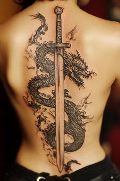 Chinese Dragon Spine Tattoo Ideas - Tattoo Build Dragon Spine Tattoo, Chinese Dragon Tattoo, Dragon Tattoo Meaning, Disney Sleeve Tattoos, Chinese Symbol Tattoos, Spine Tattoo Ideas, Disney Sleeve, Chinese Dragon Tattoos, Dragon Tattoo For Women