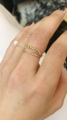 Elegant 14k Gold Cable Chain Ring, 14k Yellow Gold Open Chain Ring, Elegant Tarnish-resistant Link Chain Ring, Elegant Tarnish Resistant Link Chain Ring, Elegant 14k Gold Rings With Chain Detail, Elegant Gold Oval Link Chain Ring, Elegant Gold Plated Chain Link Ring, Elegant Gold Plated Chain Link Chain Ring, Elegant Gold Oval Link Ring