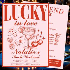 an advertisement for lucky in love at the casino