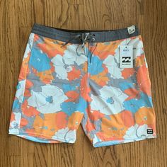 Brand New With Tags, Size 34, Floral, Waist Lasso Multicolor Bottoms For Spring Surfing, Casual Orange Swimwear For Surfing, Multicolor Beachy Surfing Bottoms, Beachy Multicolor Surfing Bottoms, White Surfing Bottoms For Spring, Casual Multicolor Surfing Bottoms, Casual White Surfing Bottoms, Beachy Blue Surfing Bottoms, Billabong Swim