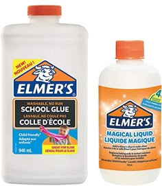 two bottles of cleaner and liquid on a white background