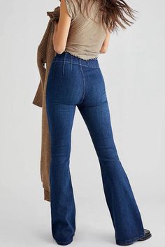 flare jeans Flare Jeans Outfit Summer, High Waisted Flare Jeans Outfit, Flared Jeans Outfit Summer, Flare Jeans Outfit, Cream Turtleneck Sweater, Scoop Neck Midi Dress, Wrap Sweater Dress, High Waisted Flare Jeans, Jeans Outfit Summer