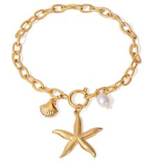 PRICES MAY VARY. 1 Pieccharm anklet Casual Style Bracelets Coral fish and starfish gold charm bracelet Sea Life Paper Clip Link bracelets, you will receive 1 piece of natural seashell pearl bangle bracelet in total, classic color enamel shell bangle bracelet is suitable for clothes in any styles, nice for daily wear, These beautiful shell Bracelet,shell anklet bracelets are perfect for summer and beaches, they are best partners for your daily outfit. different styles make them feel very special Gold Shell Bracelet, Shell Bangles, Pearl Bangle Bracelet, Seashell Bracelet, Coral Fish, Charm Anklet, Starfish Bracelet, Pearl Bangle, Gold Charm Bracelet