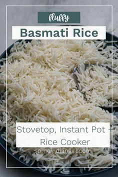 Basmati rice on a blue plate. Rice Stove Top, Stove Top Rice, Stovetop Rice, Spinach Dal, Instant Pot Rice, Dal Fry, Jeera Rice, Dry Rice