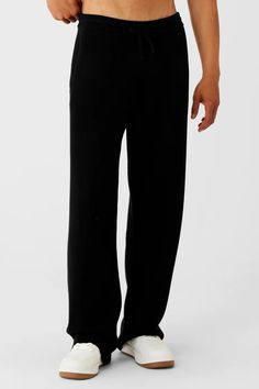 Scholar Straight Leg Sweatpant - Ivory | Alo Yoga Alo Yoga Relaxed Fit Wide Leg Bottoms, Casual Alo Yoga Straight Pants, Alo Yoga Wide Leg Casual Bottoms, Relaxed Fit Alo Yoga Pants, Alo Yoga Relaxed Fit Solid Color Pants, Alo Yoga Relaxed Fit Pants, Alo Yoga Casual Straight Leg Bottoms, Alo Yoga Full Length Pants In Solid Color, Alo Yoga Black Full Length Pants