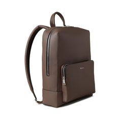 The Farringdon Backpack is characterised by its clean, minimal design and masculine feel. Crafted from luxurious leather and finished with metallic Mulberry branding, it has plenty of space for essentials, making it the perfect partner for modern tailored wardrobes. Brushed Silver hardware finish Mulberry metal lettering Adjustable padded shoulder straps One top handle Padded laptop sleeve Zipped closure External zipped pocket Padded back 11½"W x 15¼"H x 6¼"D Metal Lettering, Perfect Partner, Minimal Design, Laptop Sleeve, Silver Hardware, Laptop Sleeves, Leather Backpack, Shoulder Straps, Top Handle