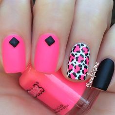 neon reopard Fingernail Art, Nails Collection, Pedi Ideas, Matte Nail Art, Super Cute Nails, Matte Nail, Leopard Print Nails, Print Nails, Pretty Nail Designs