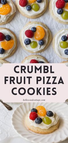 crumbl fruit pizza cookies on a white plate