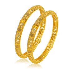 PRICES MAY VARY. PERFECT SIZE AND DESGIN: These bangles have an Inner Diameter is 6.1cm/2.4inches , providing a comfortable fit for middle size women hand. Openable fixed design, ensuring a secure and stylish suitable accessory. PREIUM CRAFTSMANSHIP: Our bangles are expertly crafted with durable materials, featuring a highly polished 18K vacuum gold plating over copper. Adopting Color Preserving Electroplating Process，Lead-free and cadmium-free .This combination ensures longevity and use safety Marriage Bangle With Intricate Design, Yellow Bangle With Intricate Design, Arab Gold Jewelry, Arab Gold, Wedding Bangles, Bracelet Party, Electroplating Process, Dubai Wedding, Bangles For Women