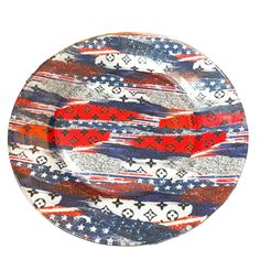 a plate with an american flag design on it