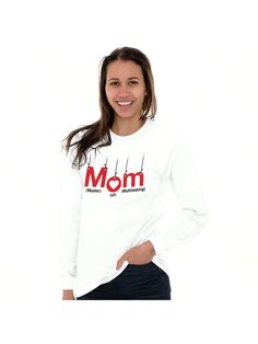 Funny Mom Master Of Multitasking Women's Long Sleeve T Shirt White Casual  Long Sleeve Fabric Graphic,Letter  Medium Stretch  Women Clothing, size features are:Bust: ,Length: ,Sleeve Length: Long Sleeve Tops With Letter Print For Mother's Day, Funny Mom, White Casual, Mom Humor, Shirt White, All Fashion, Women Clothing, Women Long Sleeve, Long Sleeve T Shirt