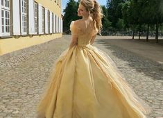 Princess Belle Gown,Beauty and the Beast Costume Ball Dress,977