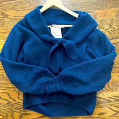 This Beautiful Navy Zara Sweater Is Perfect For The Holidays! Casual Blue Zara Sweater, Blue Zara Tops For Winter, Zara Blue Tops For Fall, Navy Blue Sweater, Zara Sweater, Blue Sweater, Blue Sweaters, Scoop Neck, Color Blue