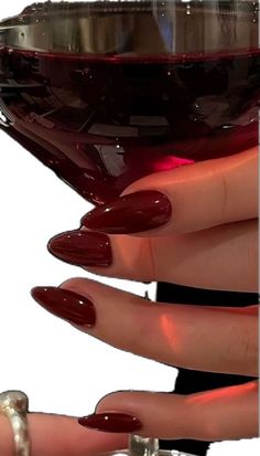 Dark Red Nail Polish, Dark Red Nails, Wine Nails, Cherry Nails, Red Nail Polish, Nagel Inspo, Fall Nail Designs, Chic Nails, Nail Trends