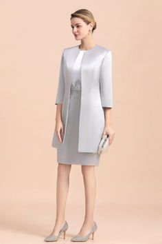 2 Teilige Brautmutterkleider Kurz | Silber Brautmutterkleid Mit Jacket | Babyonlinedress.de Dark Navy Bridesmaid Dresses, Womens Bridesmaid Dresses, Dusty Rose Bridesmaid Dresses, Short Satin, Dusty Blue Bridesmaid Dresses, Affordable Bridesmaid Dresses, Navy Bridesmaid Dresses, Modest Bridesmaid Dresses, Dusty Rose Dress