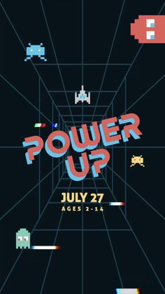 the title screen for power up