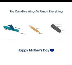 an image of a mother's day card with the words, she can give wings to almost everything