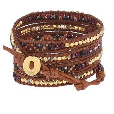 Chan Luu Garnet Delicate Charm Wrap Bracelet (Pre-Order) – Girl Intuitive Bohemian Gold Beads Wrap Bracelet As Gift, Adjustable Jewelry With Faceted Beads For Fashion, Adjustable Jewelry With Faceted Beads For Fashion Accessory, Gold Bohemian Wrap Bracelet With Faceted Beads, Elegant Handmade Brown Braided Bracelets, Bohemian Beaded Gold Wrap Bracelet, Elegant Beaded Wrap Bracelet As Gift, Bohemian Brown Beaded Bracelets With Gemstones, Bohemian Brown Beaded Gemstone Bracelets