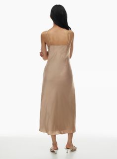 NEW ONLY SLIP SATIN MAXI DRESS | Aritzia Slip Maxi Dress, Glossier Look, Slip Dresses, Satin Maxi, Satin Maxi Dress, Satin Slip, Cut It, Slip Dress, Maxi Dress