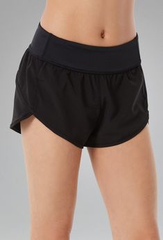 Lightweight woven tech;  Mid-rise waist;  Hidden pocket in the front waistband;  Attached briefs for complete coverage;  MC inseam = 2";  SA inseam = 2.5";  Imported; Fabric : Polyester/SpandexNew Color Added: Scarlet Spandex Crop Top, High Support Bra, Lyrical Dresses, Dance Apparel, Dance Accessories, Dance Shorts, Discount Dance, Pocket Shorts, Hip Hop Outfits