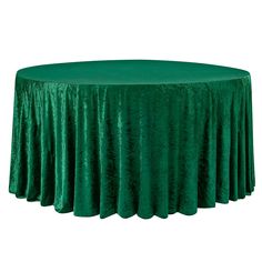 Velvet 120 Round Tablecloth - Emerald Green - CV Linens Oval Tablecloths, Velvet Tablecloth, 120 Round Tablecloth, Banquet Chair Covers, Event Decor Direct, Green Napkins, Circle Table, Velvet Set, Reception Tables