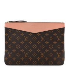 This is an authentic LOUIS VUITTON Monogram Daily Pouch in Rose Poudre. This stylish pouch is crafted with traditional monogram coated canvas with a light pink calfskin trim. The zipper opens to a pink suede interior with a patch pocket. Designer Pink Travel Pouch, Designer Monogram Canvas Pouch, Luxury Pink Pouch For Everyday Use, Pink Clutch Pouch With Dust Bag, Luxury Pink Bag With Zipper Pouch, Pink Formal Pouch, Formal Pink Pouch, Traditional Monogram, Tablet Pouch