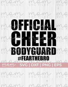 the official cheer body guard svg file is shown in black and white with pink accents