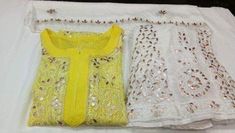 FashionVibes Salwar Suit Yellow Georgette Chikankari Sharara Suit