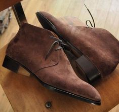 Men's+Brown+Suede+Chukka+Lace+Up+Handmade+Formal+Boot ++++++++++++++++++++++++++Material: • ++++++++Shoes+Upper+Suede • Shoes+Lining+Soft+Leather • Shoes+Sole+Genuine+Leather++ • Awesome+Looking+Ankle+High+Boot • Heel+Genuine+Leather.+ • Finest+Finishing+Brown. • 100%+Satisfaction+i... Men Leather Boots, Would You, Quality Leather Boots, Cap Toe Boots, Suede Chukka Boots, Suede Chukkas, Leather Chukka Boots, Gentleman Shoes, Custom Design Shoes