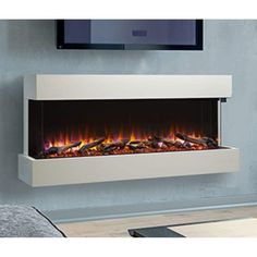 SimpliFire Scion Trinity 55 Floating Mantel Kit Mounted Fireplaces, Tv Mounted, Floating Fireplace, Electric Fireplace Wall, Wall Mounted Fireplace, Gas Log Sets, Floating Mantel, Wall Mount Fireplace, Linear Fireplace