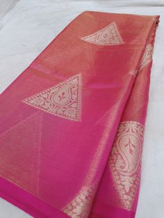 Handloom Saree for women Tissue silk saree Dry clean only Pink Tissue Silk Saree For Celebration, Pink Tissue Silk Blouse Piece With Zari Weaving, Pink Tissue Silk Saree For Festivals, Pink Raw Silk Saree With Self Design, Semi-stitched Tissue Silk Saree For Puja, Tissue Silk Saree For Festivals With Traditional Drape, Tissue Silk Saree With Traditional Drape For Festivals, Pink Tissue Silk Saree With Zari Weaving, Traditional Drape Tissue Silk Saree For Festivals