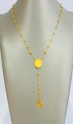 9.80 grams 21''-28'' length Cheap Yellow Gold Spiritual Necklaces, 21k Gold Necklace, Luxury 22k Gold Spiritual Temple Necklace, Turkish Gold Jewelry Necklace, 21k Gold Jewelry, Turkish Gold Jewelry, Ayat Al Kursi, Double Necklace, Gold Jewelry Necklace