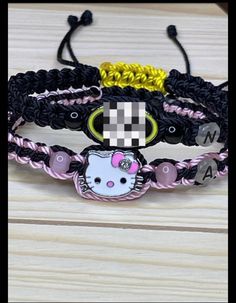 Kittyxbat Adjustable to any wrist size  Nylon thread great for gifting to a significant other 💓 please be patient with shipping i do them all myself 💗 Cute Black Friendship Bracelets, Personalized Cute Black Friendship Bracelets, Cute Black Friendship Bracelets As Gift, Cute Adjustable Black Friendship Bracelets, Cute Customized Black Bracelets, Customized Cute Black Bracelets, Matching Bracelets, Braided Bracelets, Significant Other