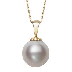 Pearl Type: Cultured Freshwater PearlsJewelry Closure: Spring Ring ClaspLink Construction: SemisolidStone: PearlPearl Size: 11mmMetal Color: YellowChain Length: 18 InchPendant Length: 19mmPendant Width: 11mmMetal: 14k GoldChain Construction: BoxCare: Polishing ClothBirthstone: June BirthstoneCountry of Origin: Imported Formal Yellow Gold Pearl Necklace With Round Pendant, Classic 14k Gold Pearl Necklace, Classic Yellow Gold Necklace With Bail Detail, Classic Round 14k Gold Pearl Necklace, Classic High Luster Pendant Pearl Necklace, Classic Yellow Gold Pearl Necklace With Charm, Classic Yellow Gold Pearl Necklaces, Classic Pear-shaped Pearl Chain Jewelry, Classic 14k Gold Pear-shaped Necklace