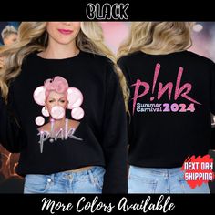 Pink Concert Sweatshirt, Personalised Summer Carnival 2024 Tour Hoodie, Summer Carnival Tour 2024, P!nk Tour, Trustfall Album Sweater The Gildan 18000 Sweatshirt and Gildan 18500 Hoodie are both crafted with a blend of cotton and polyester, providing a soft and cozy feel while ensuring durability. These versatile pieces are designed for comfort and style, making them perfect for any casual occasion or layering during cooler weather. Important Notes: Color Options: Due to Etsy's listing limitatio Pink Band Merch Sweatshirt With Letter Print, Pink Hip Hop Sweatshirt With Graphic Print, Pink Hip Hop Sweatshirt For Fall, Pink Hip Hop Sweatshirt For Spring, Pink Graphic Print Sweater For Streetwear, Pink Band Merch Sweatshirt For Streetwear, Pink Band Merch Top For Fall, Pink Hip Hop Sweatshirt With Letter Print, Pink Long Sleeve Band Merch Sweatshirt