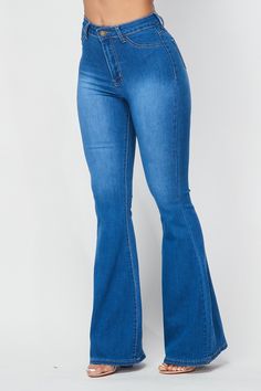 Classic Light Wash Flare Jeans High Waisted Plenty of Stretch 66% Cotton, 30% Polyester, 2% Rayon, 2% Spandex Flare Jeans High Waisted, High Waisted Bell Bottom Jeans, Light Wash Flare Jeans, High Waisted Flare Jeans, Jeans High Waisted, Bottom Jeans, High Waisted Flares, Bell Bottom, High Waist Jeans