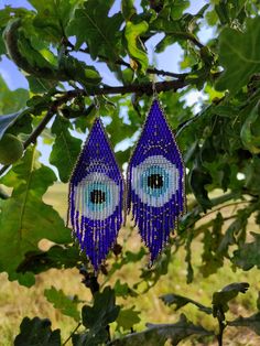 Evil Eye Beaded Earrings Seed Bead Beadwork Fringe Beadwork - Etsy Fringe Aesthetic, Turkey Eye, Bead Earring, Earrings Aesthetic, Long Tassel Earrings, Bracelets Diy, Witchy Things, Beaded Skull, Beaded Bracelets Diy