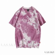 Lasaky - Stylish Tie-Dyed Ombre Loose-Fit Short-Sleeve Top for Women Harajuku Fashion Street, Tie Dye Cotton, Tie Dye Shirts, Vintage Short, Dye Shirt, Top For Women, Loose Tops, Tie Dye T Shirts, Harajuku Fashion