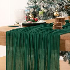 PRICES MAY VARY. Size: 35x160 inches. Quality Craftsmanship: Crafted from soft and durable cheesecloth, hand-made, hand-dyed and sealed on all sides for long-lasting charm. Multipurpose: The natural wrinkle texture of cheesecloth table runner makes it ideal for Christmas, New Year, wedding, baby shower, birthday, picnic, party, photo styling, reception and more. Matching Table Setting: Napkins made of the same cheesecloth material are available in store for selection. Instructions: Machine washa Table Setting Napkins, Green Cheesecloth Table Runner, Birthday Picnic Party, Cheese Cloth Table Runner, Dark Green Boho, Cloth Table Runner, Cheesecloth Table Runner, New Year Wedding, Birthday Picnic