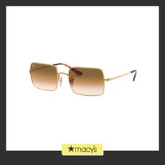 in stock Classic Gold Square Frame Sunglasses, Vintage Gold Rectangular Sunglasses, Gold Rectangular Sunglasses With Gradient Lenses, Designer Gold Rectangular Sunglasses, Formal Gold Rectangular Sunglasses, Gold Rectangular Sunglasses For Formal Occasions, Rectangle Sunglasses, Buy Online, Ray Bans