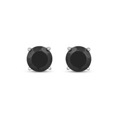 These stylish black onyx stud earrings are an easy go-to look for work or a night out. Sterling silver Each stud showcases a round black onyx solitaire Friction backs Elegant Black Round Cut Earrings, Classic Black Earrings For Formal Occasions, Classic Black Jewelry With Round Stone, Classic Black Pierced Earrings, Classic Black Jewelry For Everyday, Classic Black Earrings, Kay Black, Solitaire Studs, Work Looks