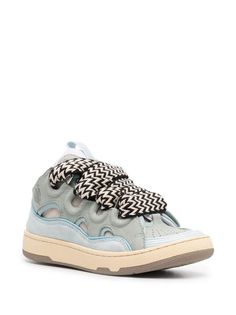 Lanvin Curb lace-up Sneakers - Farfetch Leather High-top Sneakers With Lace-up Fastening, Leather High-top Sneakers With Elastic Laces, Blue High-top Sneakers With Elastic Laces, Casual Leather Sneakers With Lace-up Fastening, Leather Sneakers With Round Toe And Lace-up Fastening, Casual Leather Lace-up Sneakers, Blue Lace-up High-top Sneakers With Elastic Laces, Blue Lace-up High-top Sneakers With Perforations, Blue Leather High-top Sneakers With Perforations