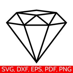 the svg dxf eps png diamond is shown in black and white